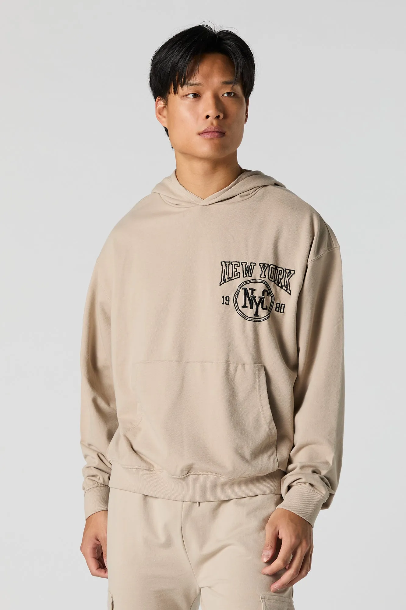 City Embroidered Fleece Hoodie sold by Charlotte Russe