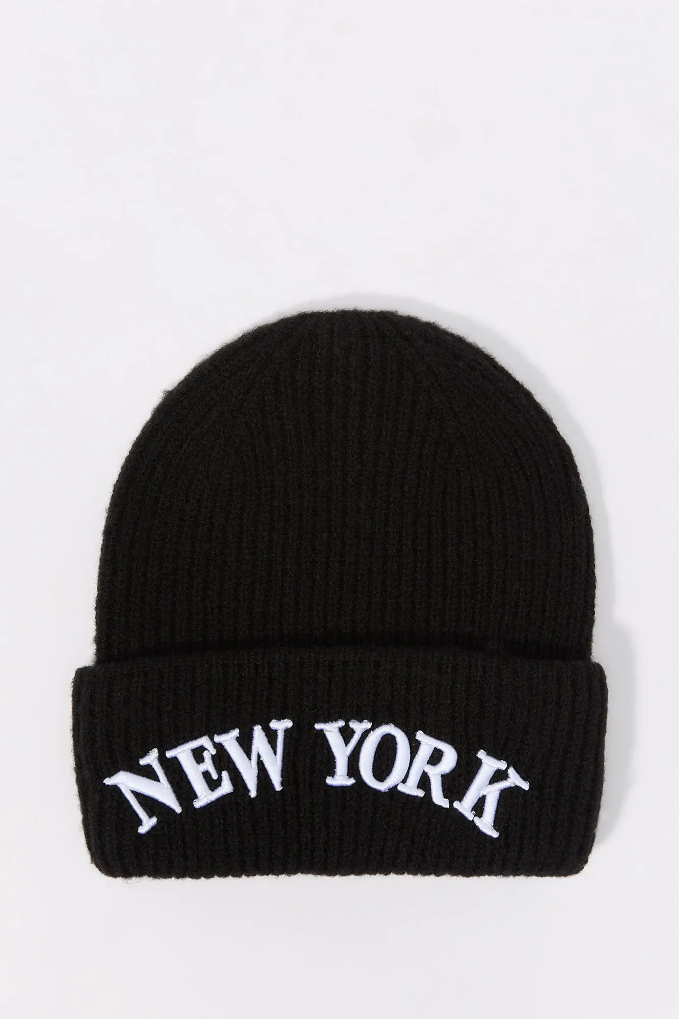 City Embroidered Ribbed Knit Beanie sold by Charlotte Russe product image thumbnail 3
