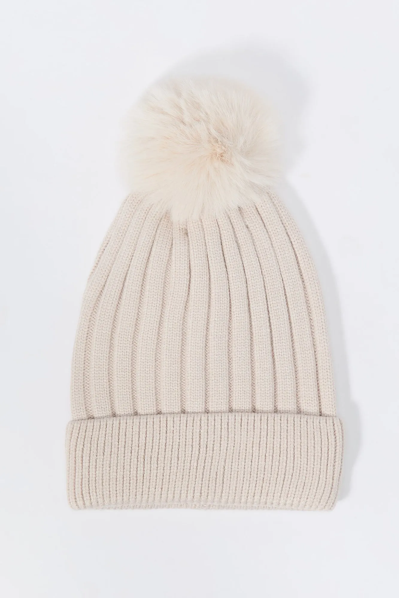 Ribbed Knit Beanie with Pom Pom sold by Charlotte Russe product image thumbnail 4