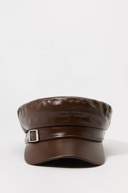 Faux-Leather Cabbie Hat sold by Charlotte Russe