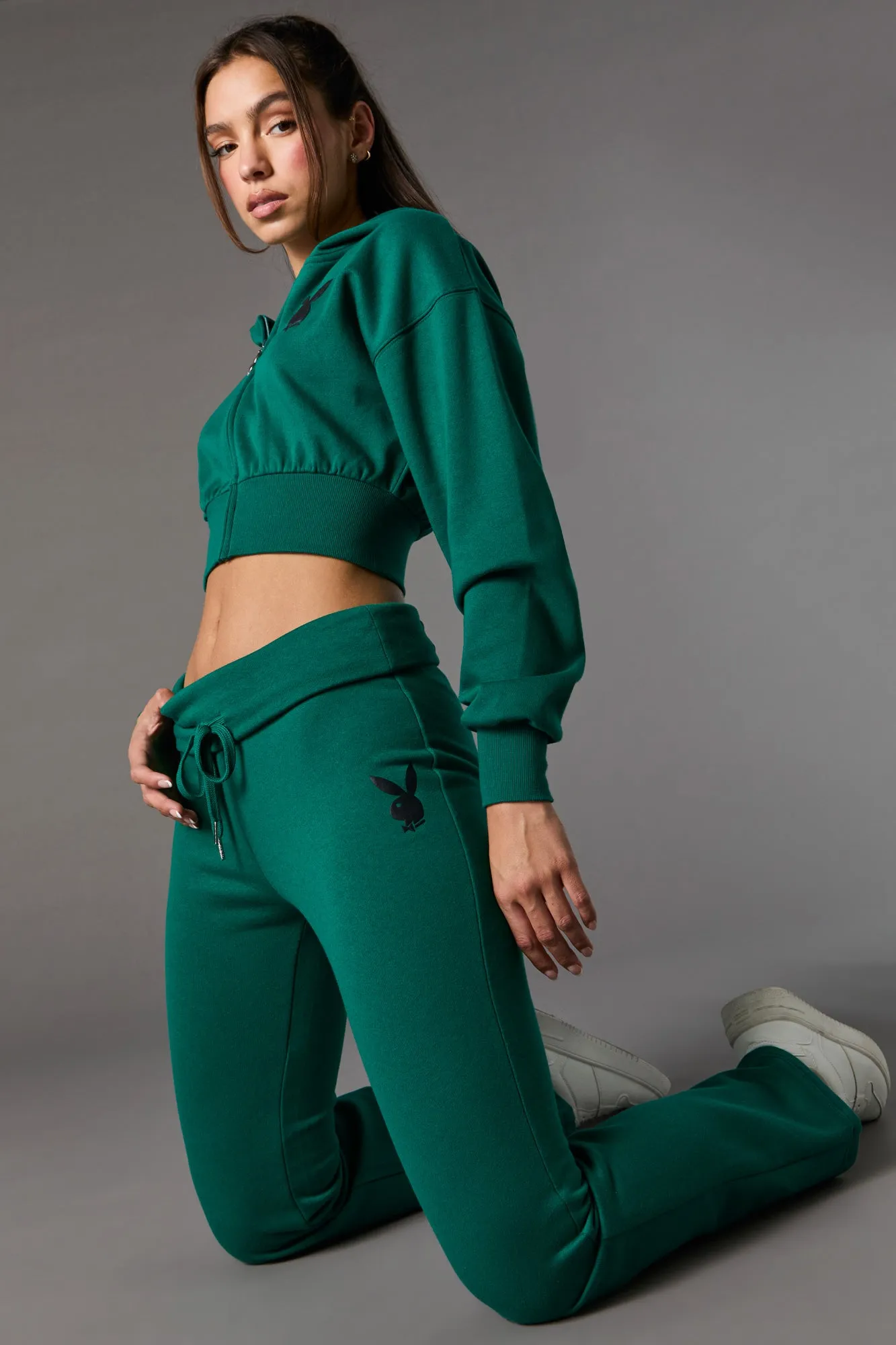 Playboy Graphic Fleece Flare Sweatpant sold by Charlotte Russe