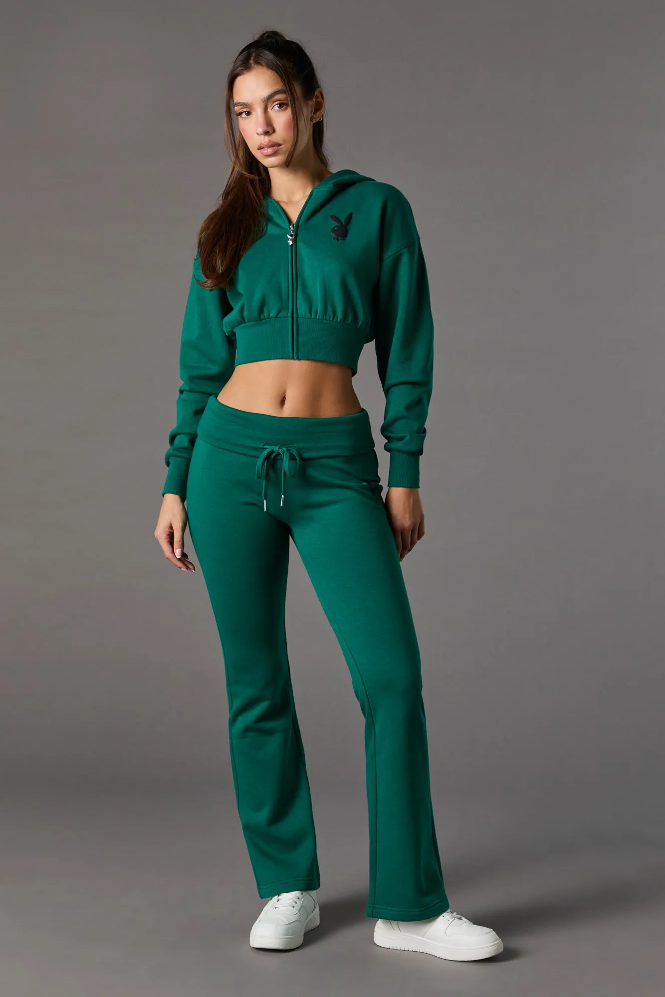 Playboy Graphic Cropped Zip-Up Fleece Hoodie sold by Charlotte Russe product image thumbnail 3