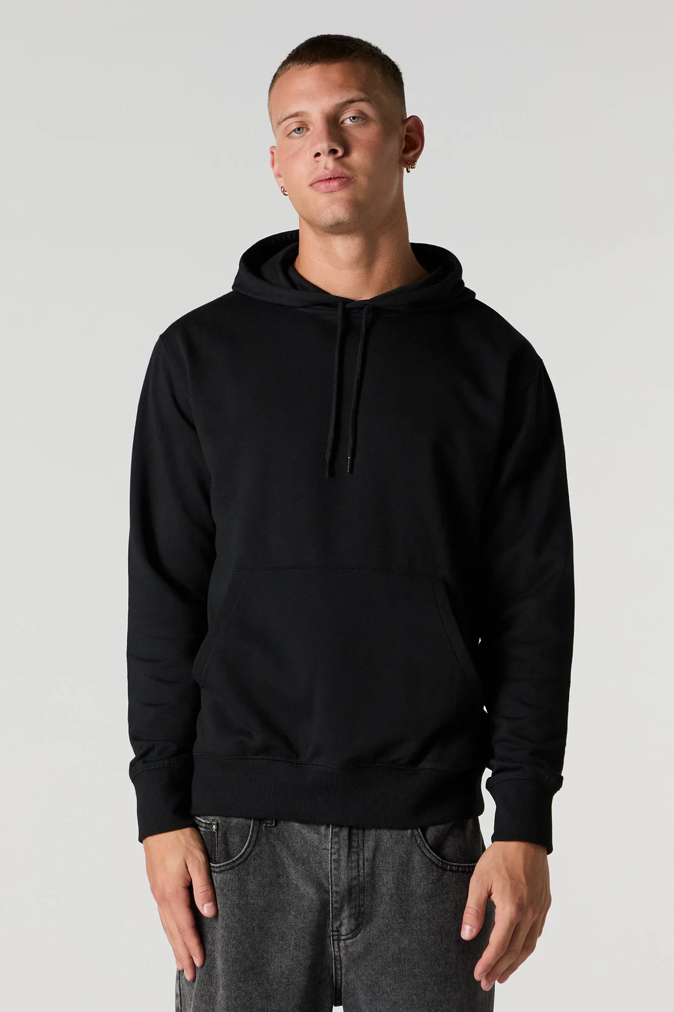 Solid Fleece Drawstring Hoodie sold by Charlotte Russe product image thumbnail 4