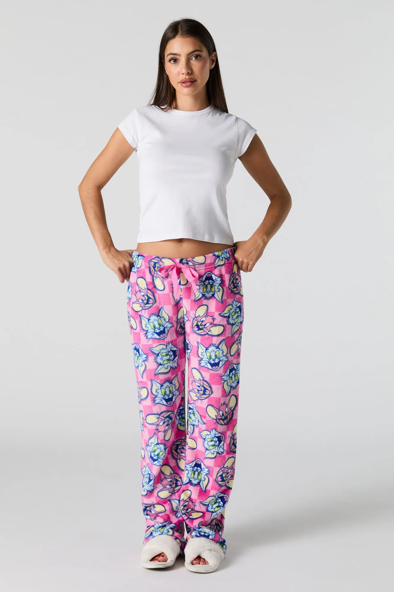 Tom and Jerry Printed Plush Pajama Pant sold by Charlotte Russe