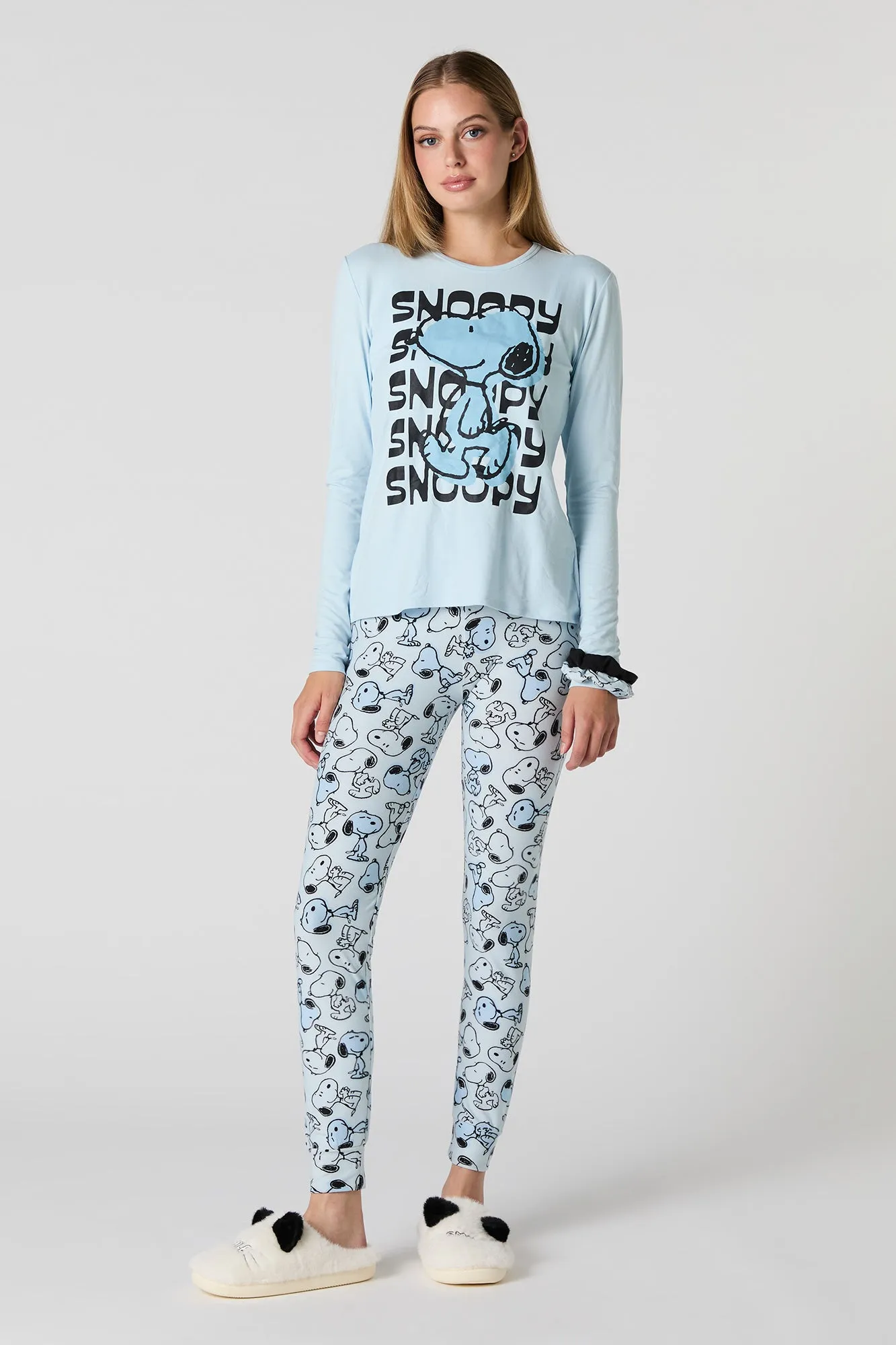 Snoopy Long Sleeve Top & Legging 2 Piece Pajama Set sold by Charlotte Russe
