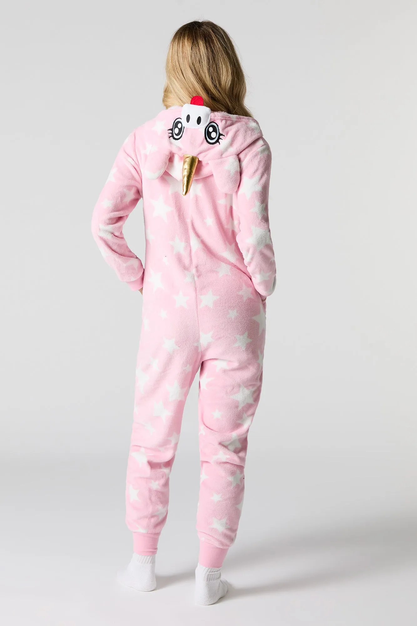 3D Unicorn Star Print Plush Onesie sold by Charlotte Russe product image thumbnail 4