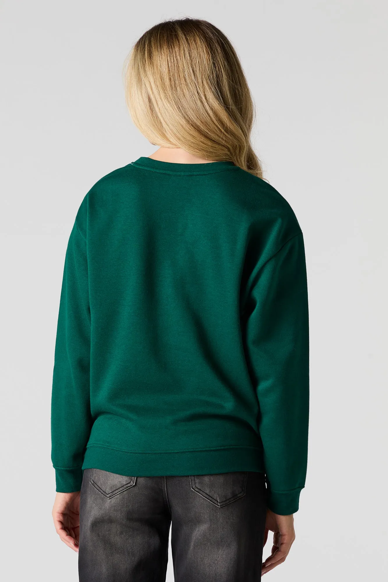 Merry Whatever Graphic Fleece Christmas Sweatshirt sold by Charlotte Russe product image thumbnail 2