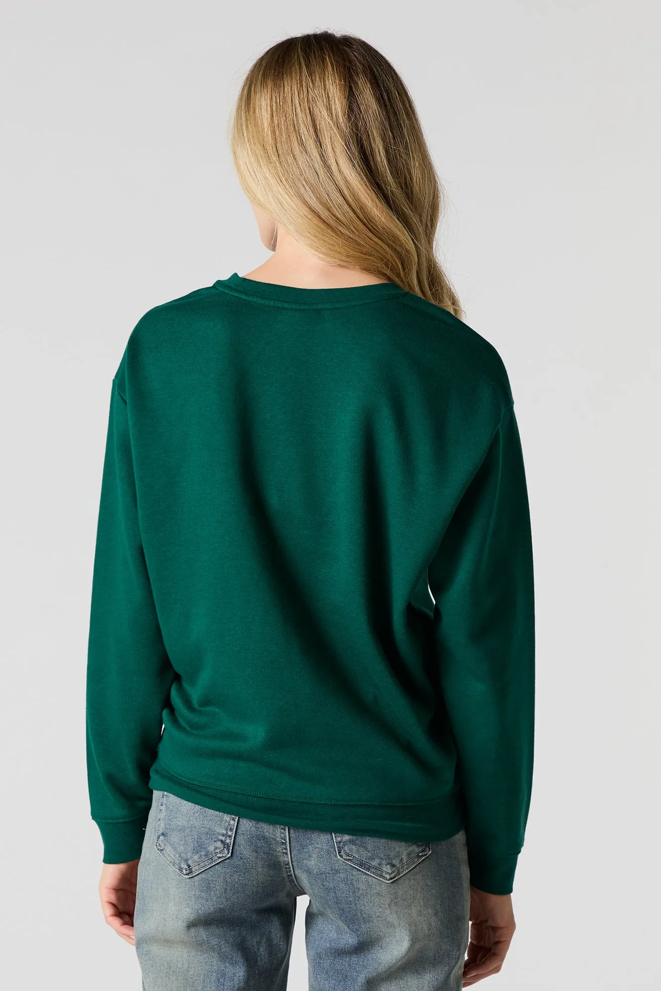 Merry Grinchmas Graphic Fleece Christmas Sweatshirt sold by Charlotte Russe product image thumbnail 2