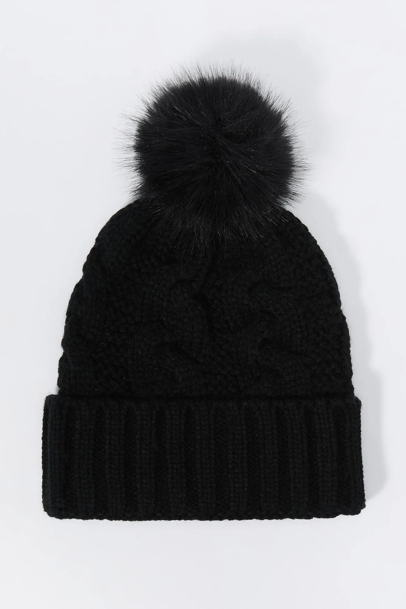 Cable Knit Beanie with Pom Pom sold by Charlotte Russe product image thumbnail 2
