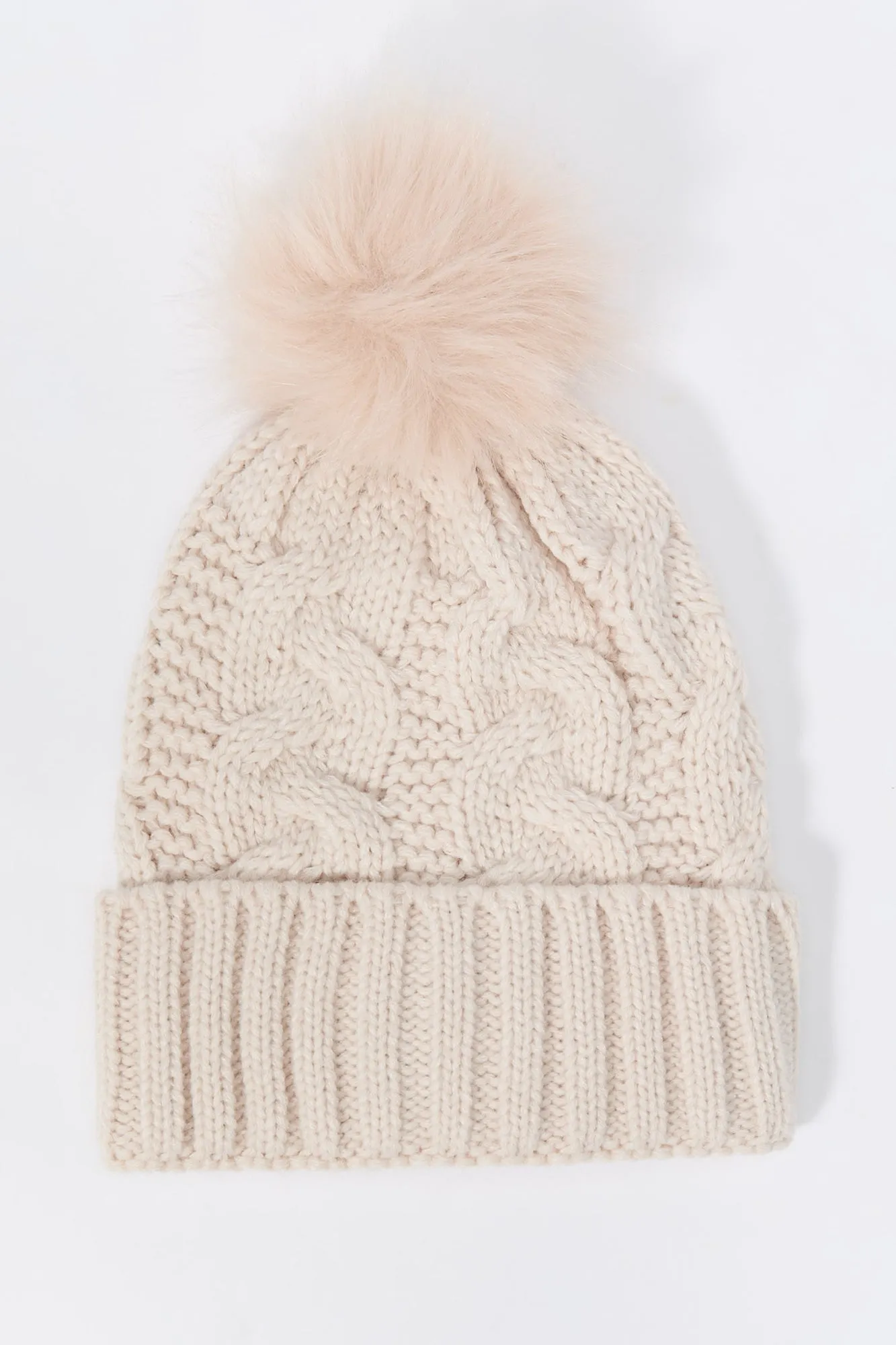 Cable Knit Beanie with Pom Pom sold by Charlotte Russe product image thumbnail 5