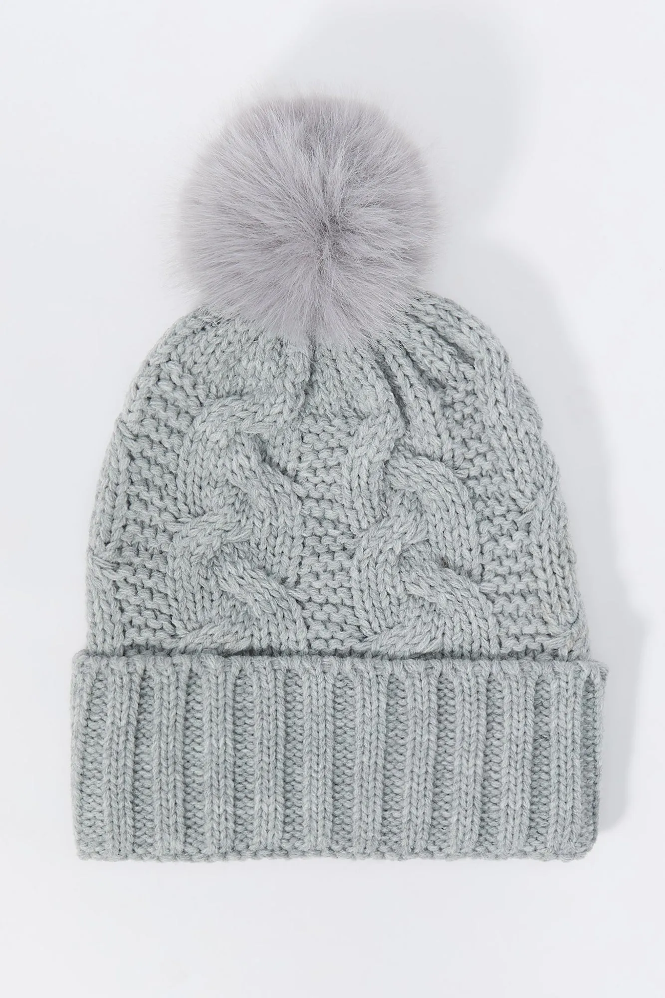 Cable Knit Beanie with Pom Pom sold by Charlotte Russe product image thumbnail 3