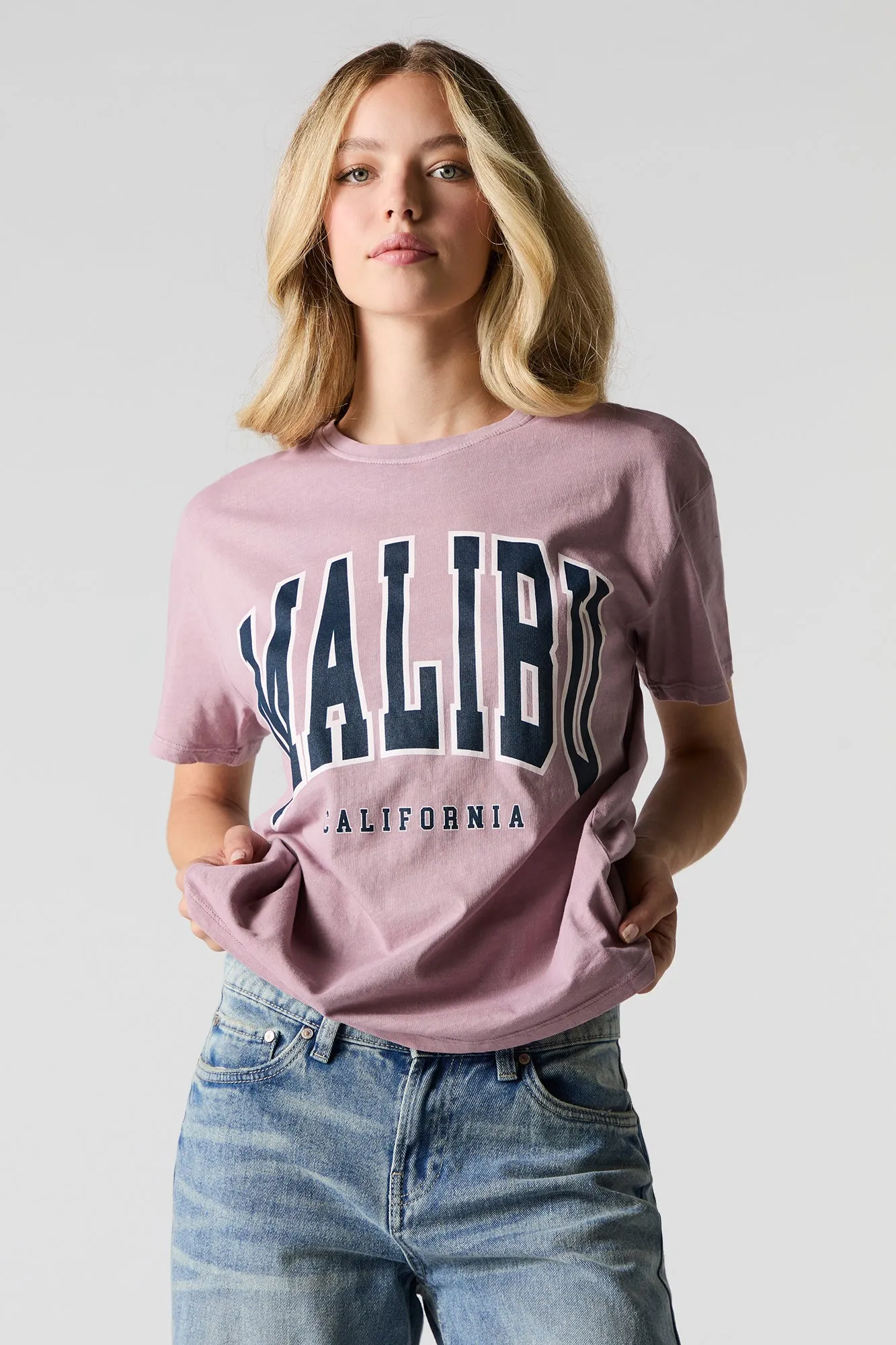 Malibu Graphic Boyfriend T-Shirt sold by Charlotte Russe