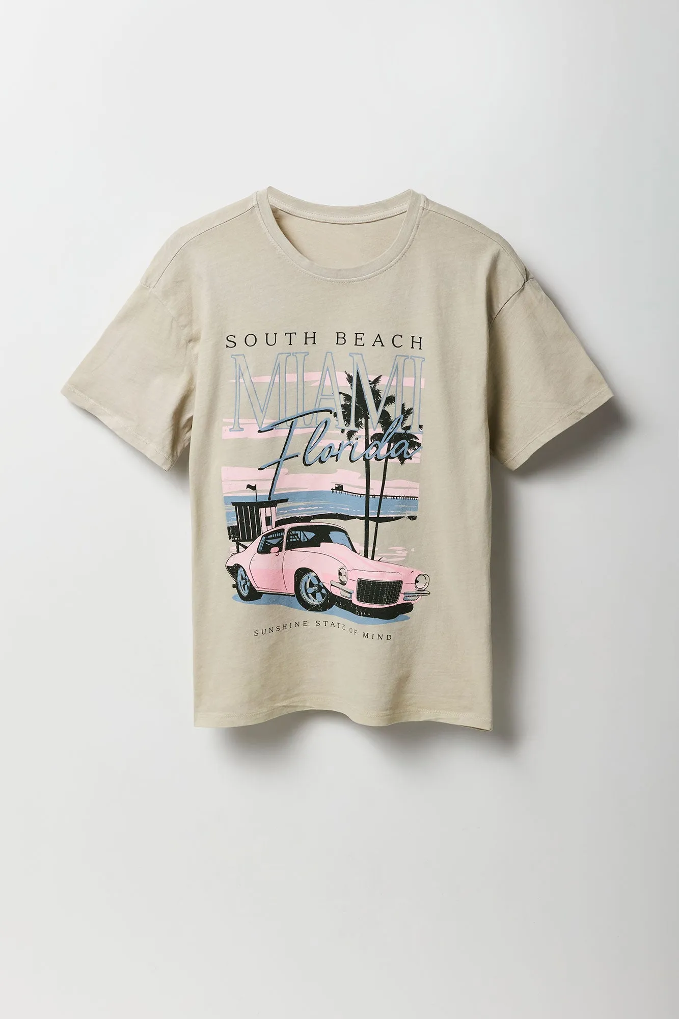 South Beach Miami Graphic Boyfriend T-Shirt sold by Charlotte Russe product image thumbnail 4