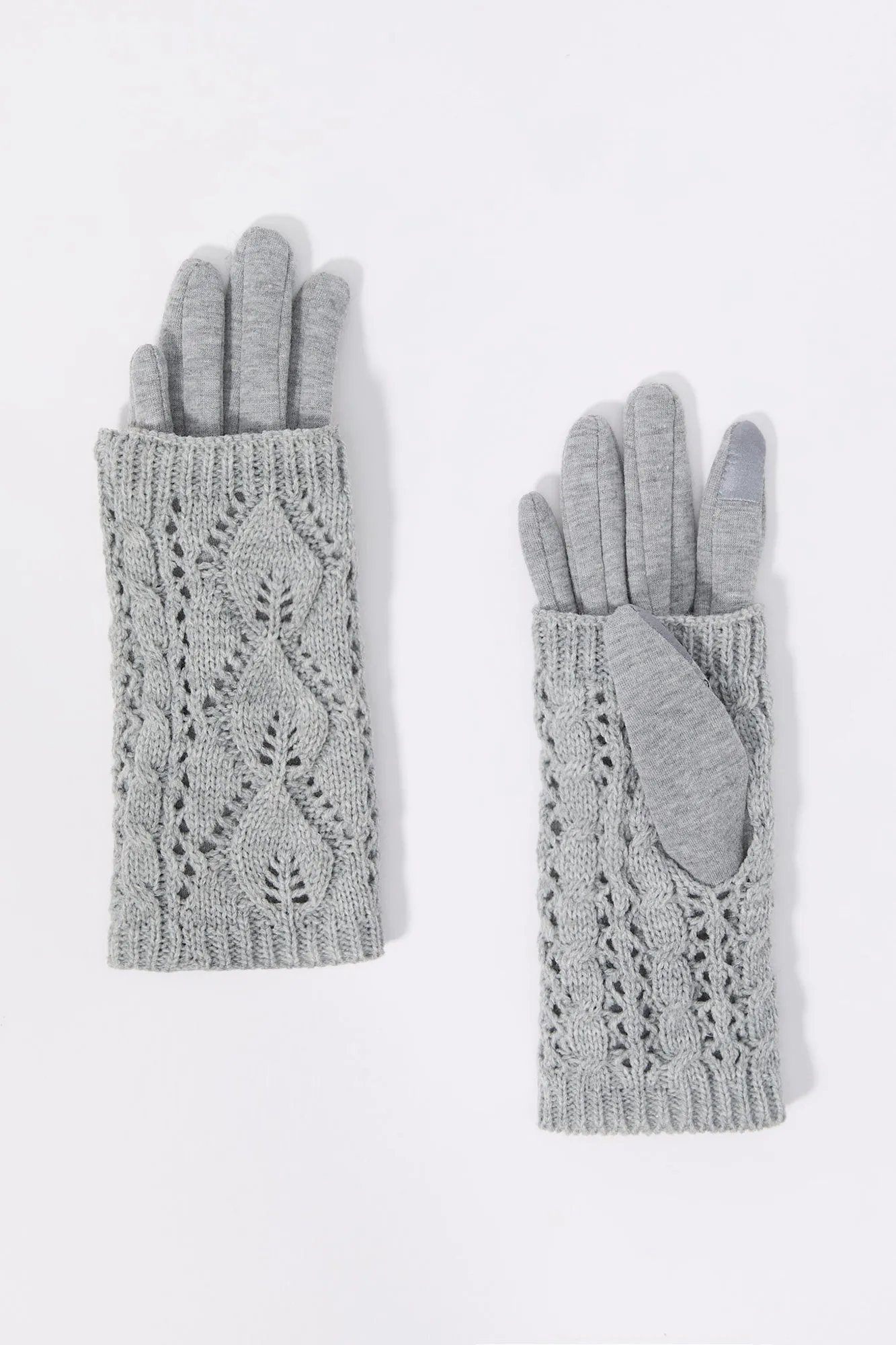 Cable Knit Overlay Touch Screen Gloves sold by Charlotte Russe product image thumbnail 5
