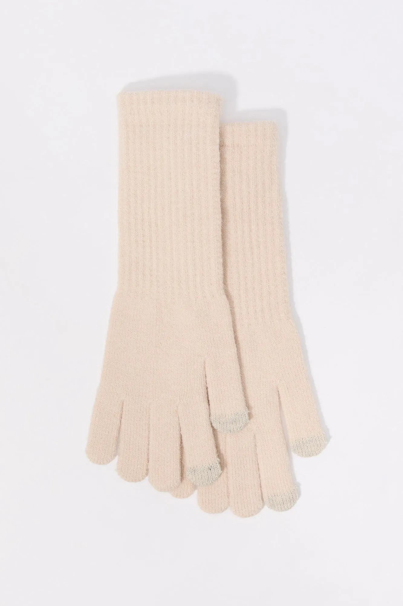 Ribbed Knit Touch Screen Long Gloves sold by Charlotte Russe
