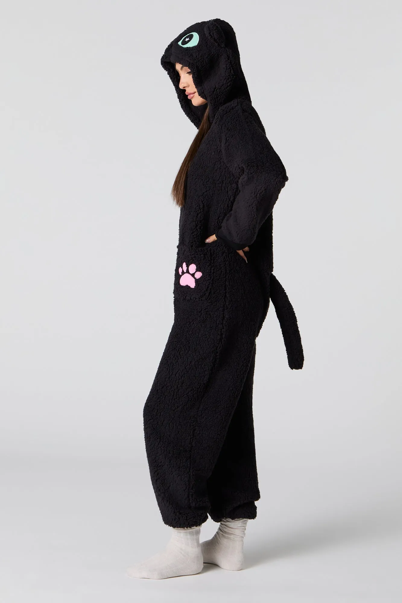 3D Cat Sherpa Onesie sold by Charlotte Russe product image thumbnail 2