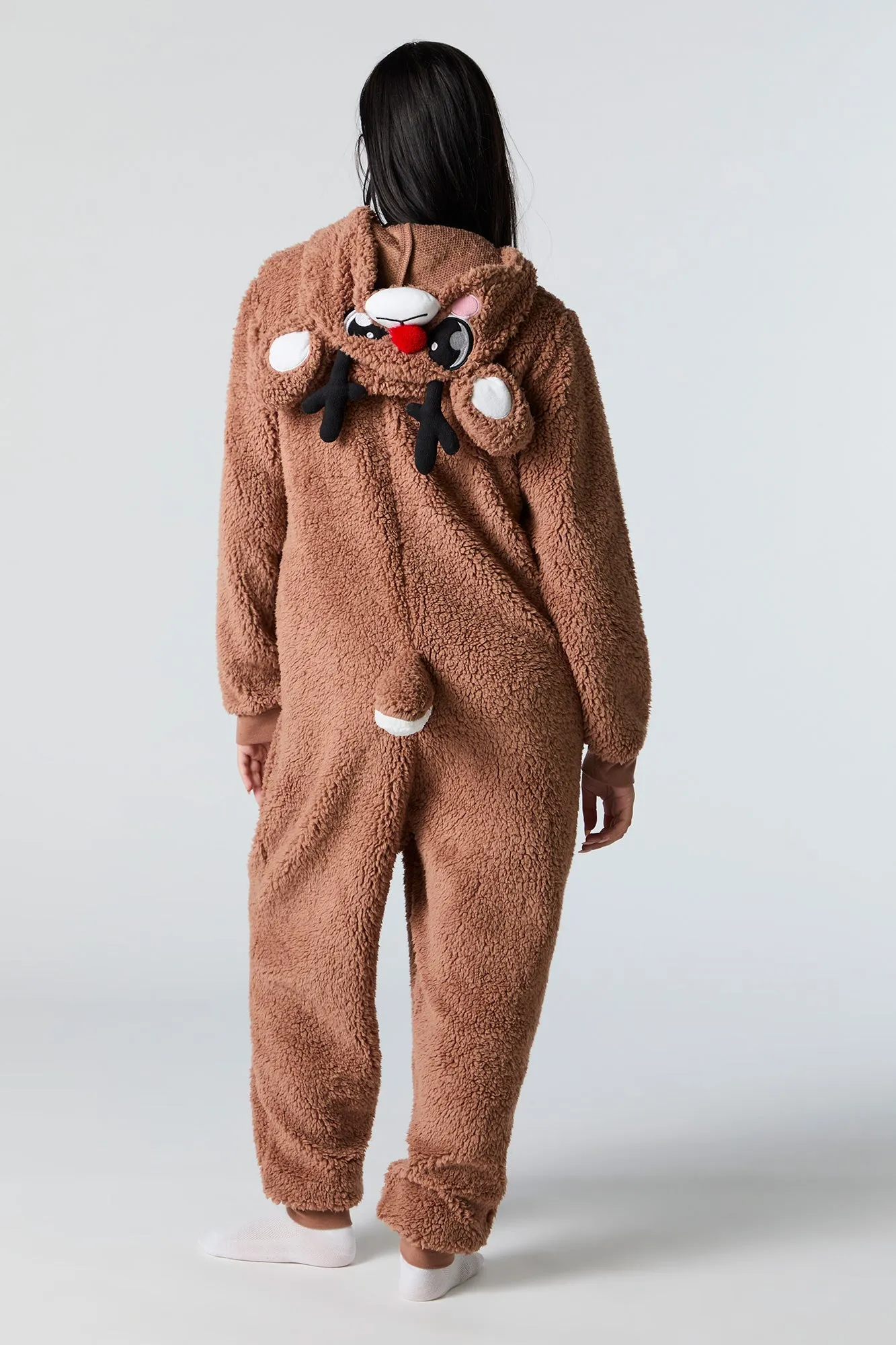 3D Rudolph Sherpa Onesie sold by Charlotte Russe product image thumbnail 3