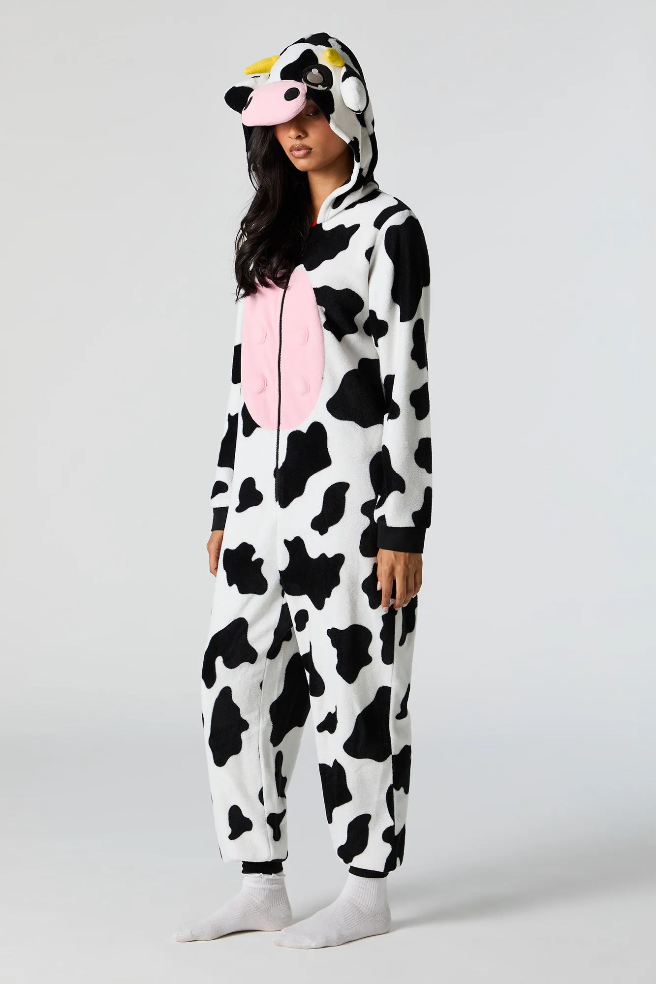 Plush 3D Cow Onesie sold by Charlotte Russe