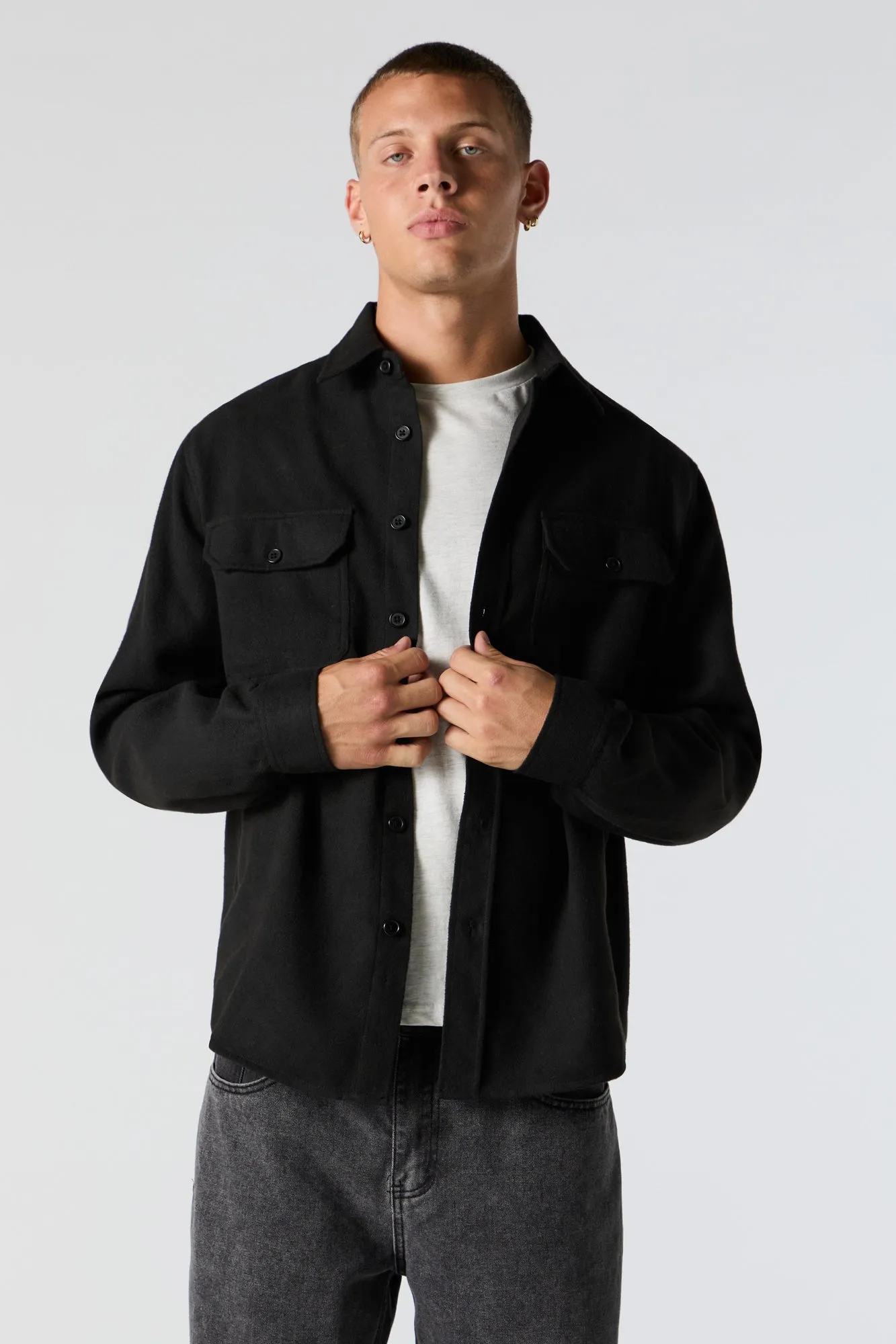 Solid Shacket sold by Charlotte Russe product image thumbnail 4