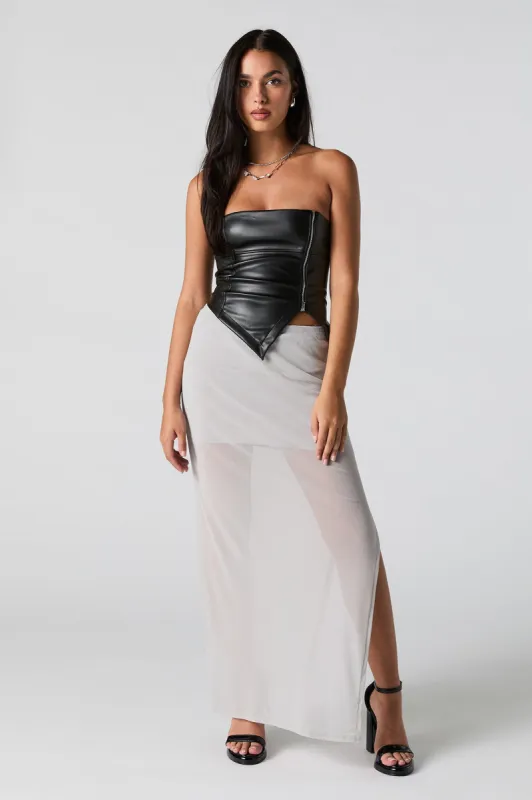 Sparkle Mesh Slit Maxi Skirt sold by Charlotte Russe