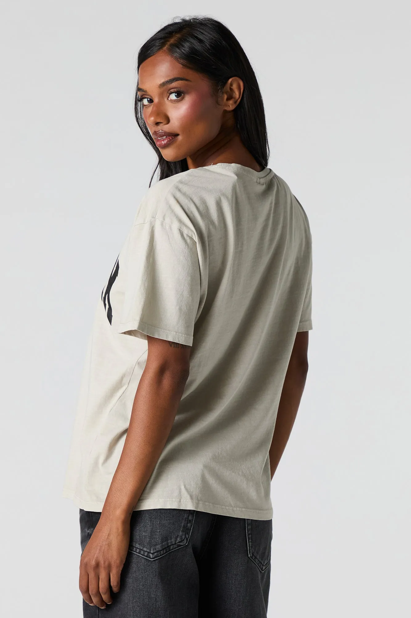 New York Teddy Bear Graphic Washed Boyfriend T-Shirt sold by Charlotte Russe product image thumbnail 3