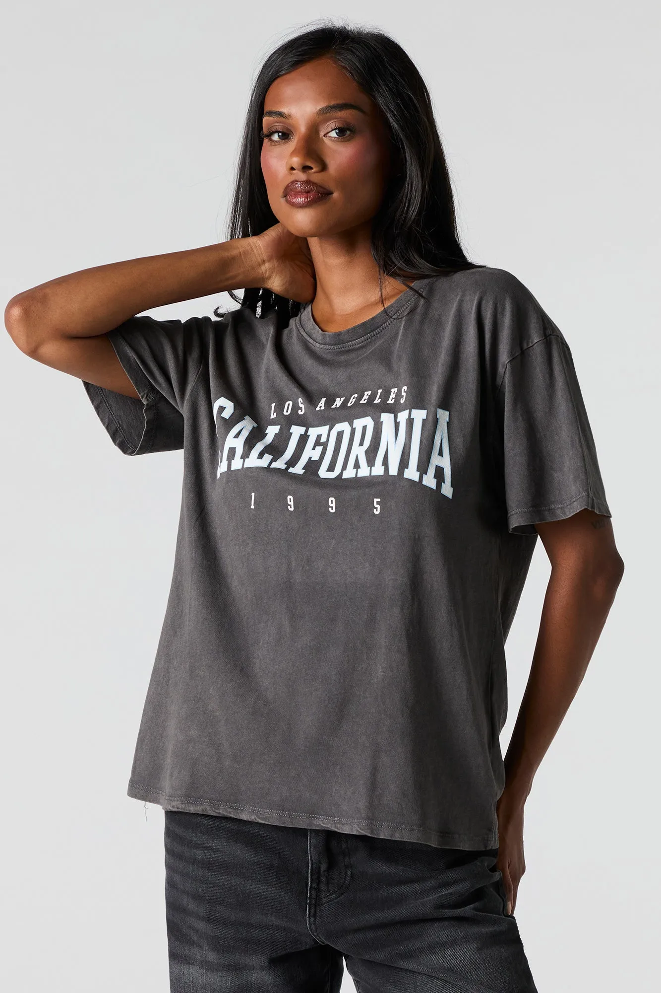 California Graphic Washed Boyfriend T-Shirt sold by Charlotte Russe