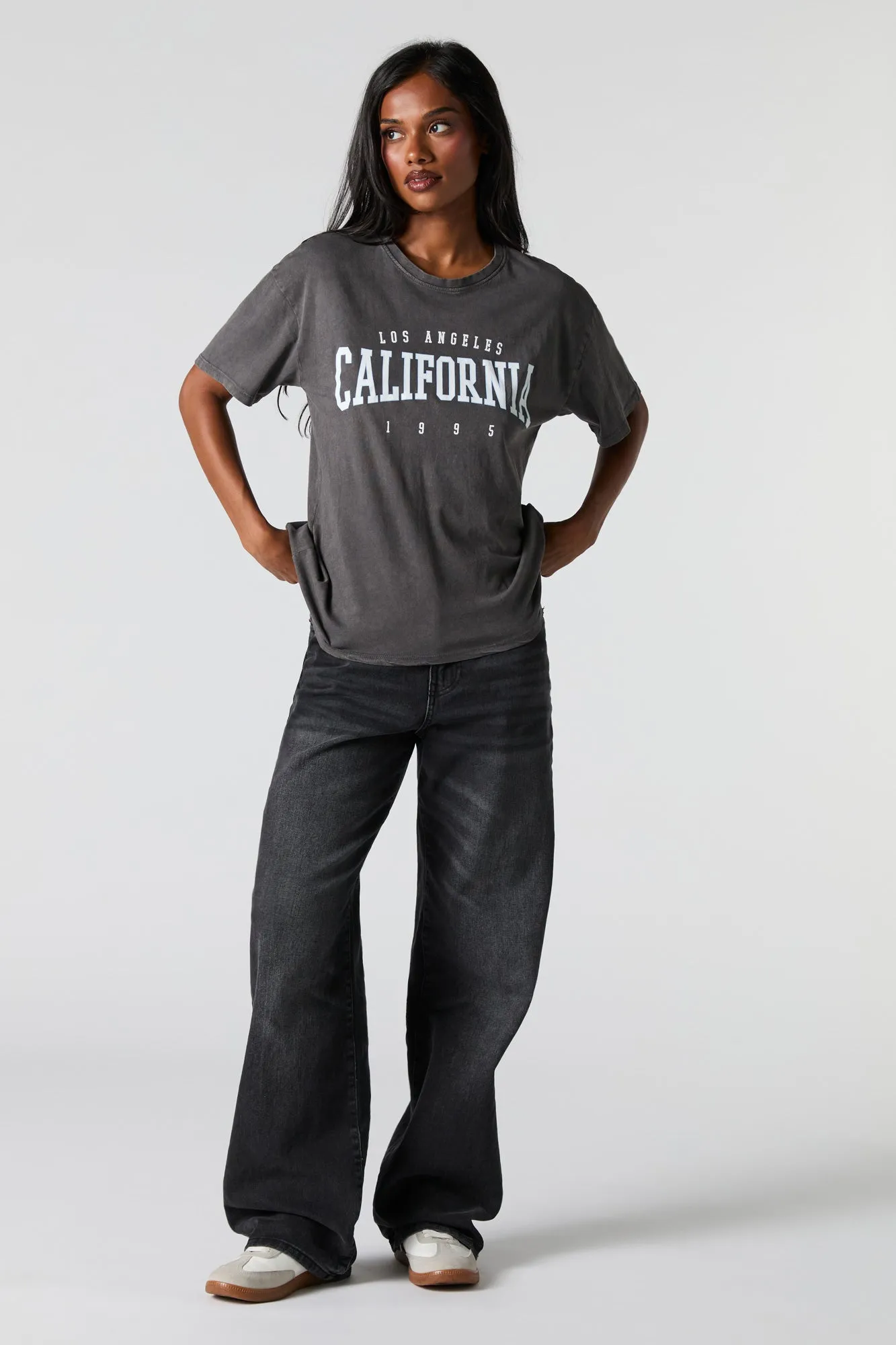 California Graphic Washed Boyfriend T-Shirt sold by Charlotte Russe product image thumbnail 2