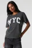 NYC Graphic Washed Boyfriend T-Shirt sold by Charlotte Russe
