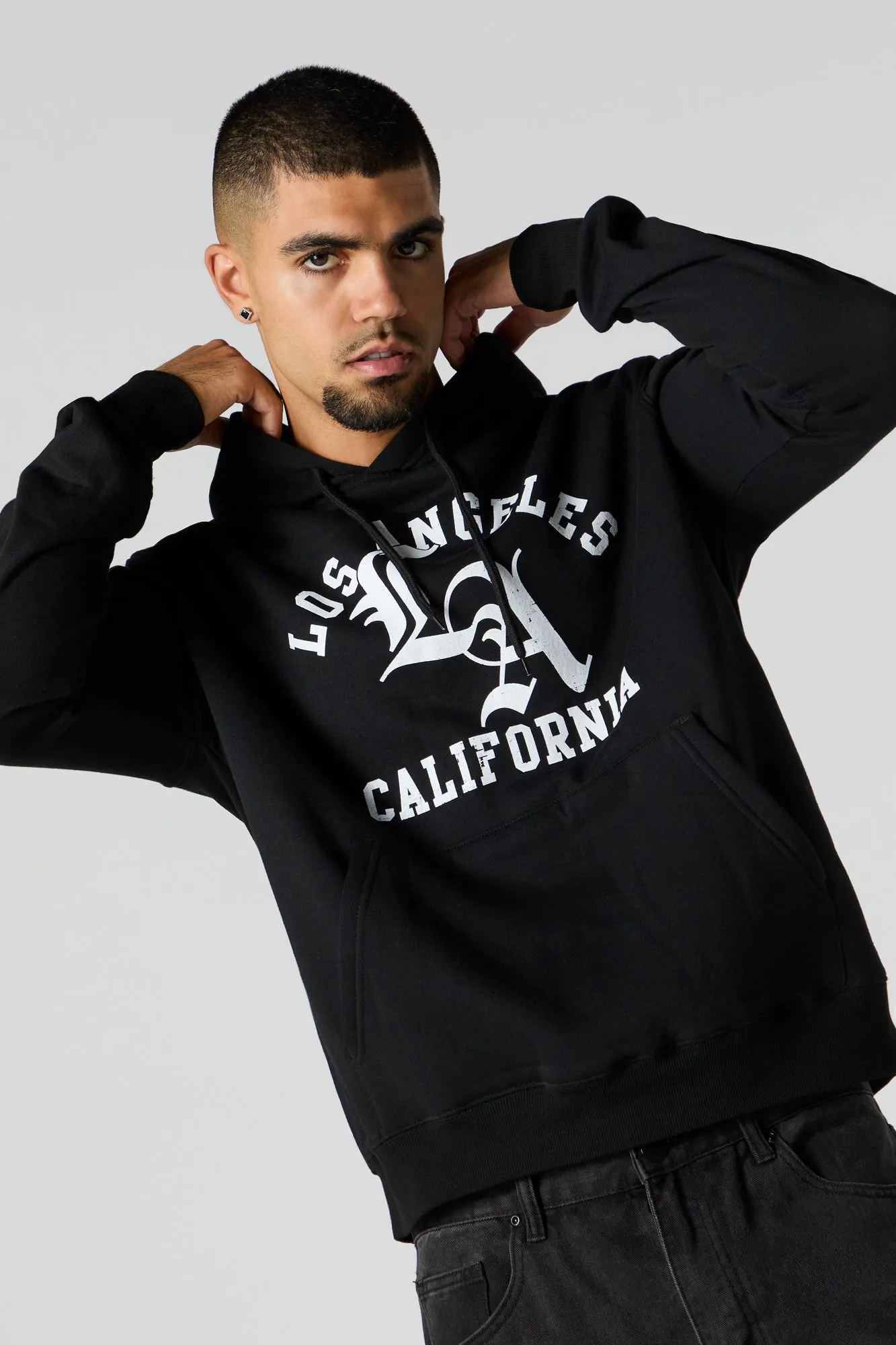 City Graphic Fleece Hoodie sold by Charlotte Russe product image thumbnail 4