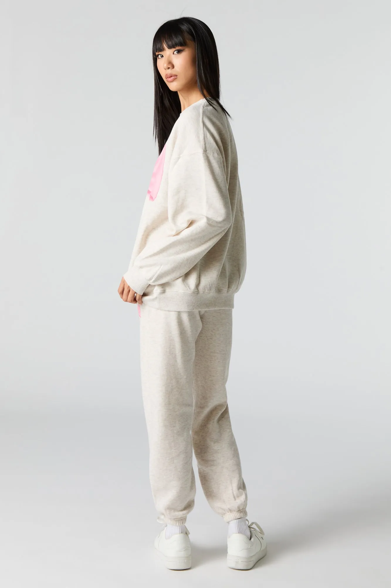 Cutesy Graphic Fleece Jogger sold by Charlotte Russe product image thumbnail 3