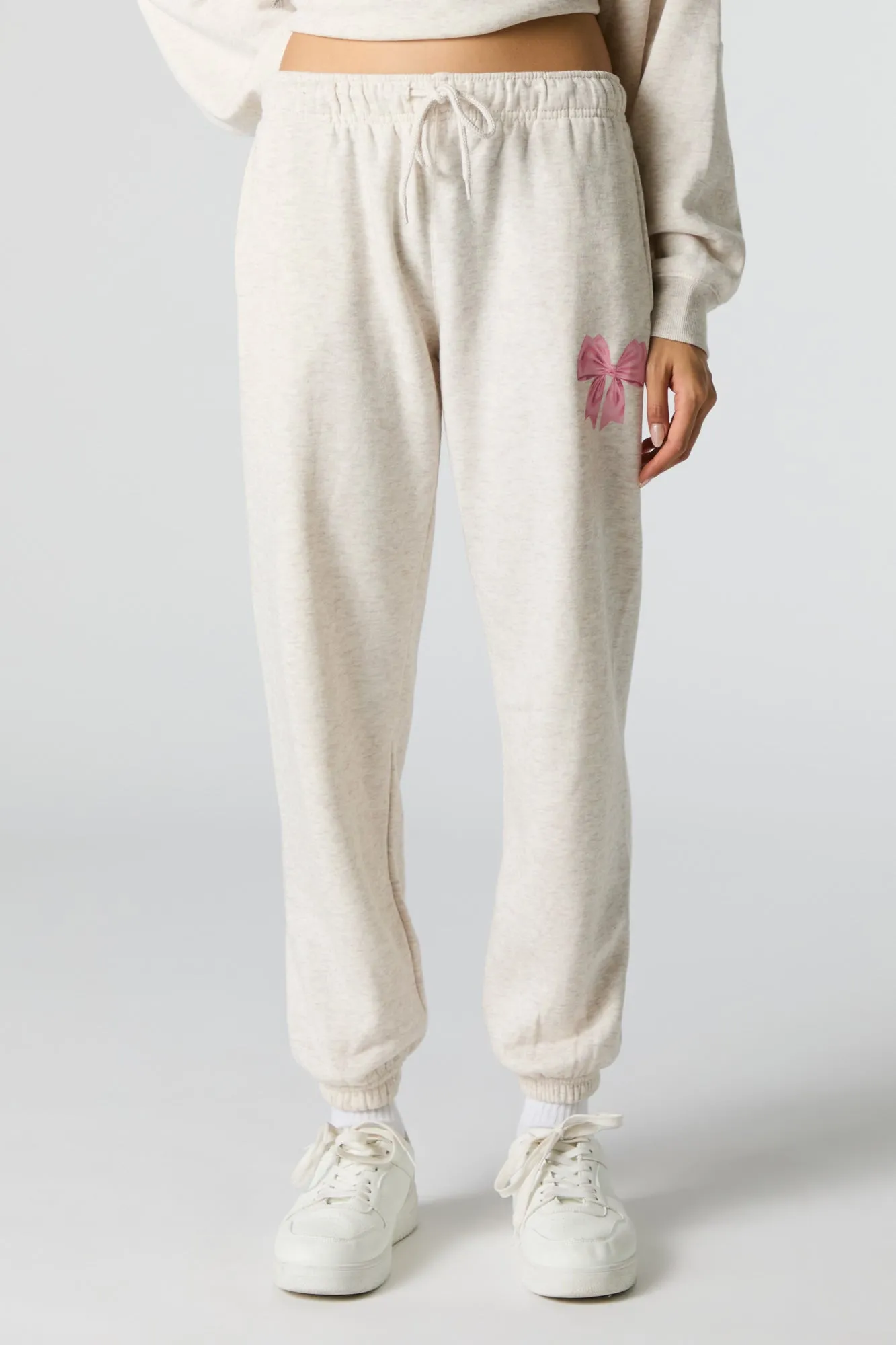 Cutesy Graphic Fleece Jogger sold by Charlotte Russe product image thumbnail 2