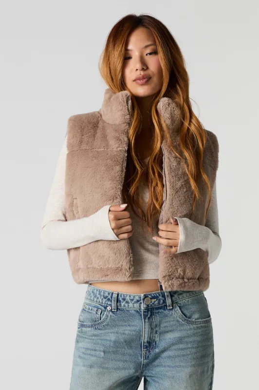Faux Fur Puffer Vest sold by Charlotte Russe
