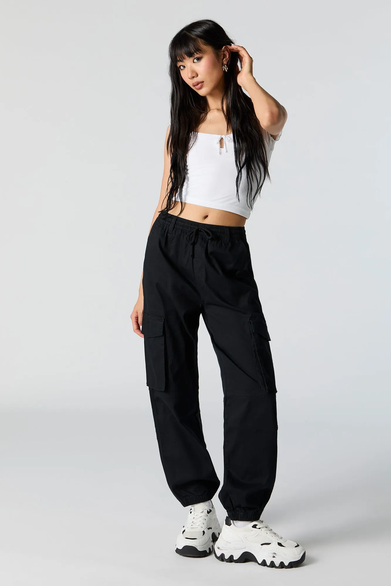 Drawstring Cargo Jogger sold by Charlotte Russe