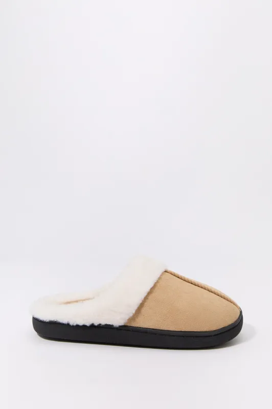 Faux Fur & Suede Slipper sold by Charlotte Russe
