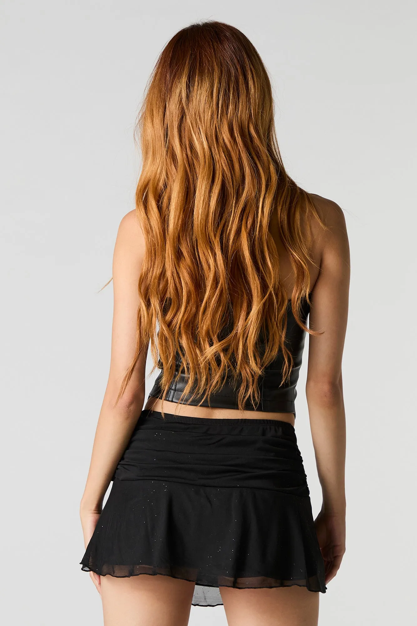 Sparkle Mesh Ruffle Mini Skort sold by Charlotte Russe product image thumbnail 2