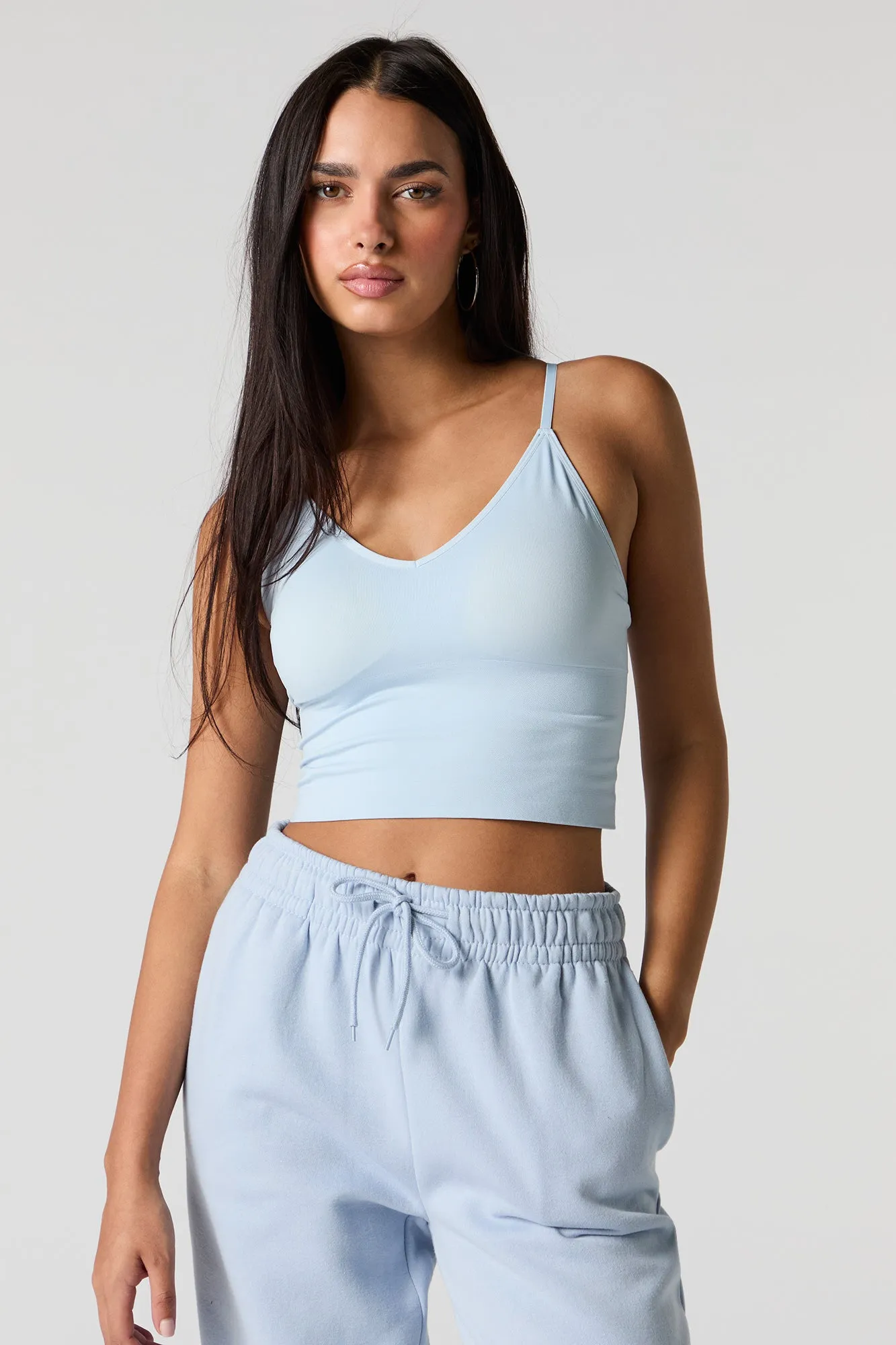 Seamless V-Neck Cami with Built-In Bra Cups sold by Charlotte Russe product image thumbnail 4