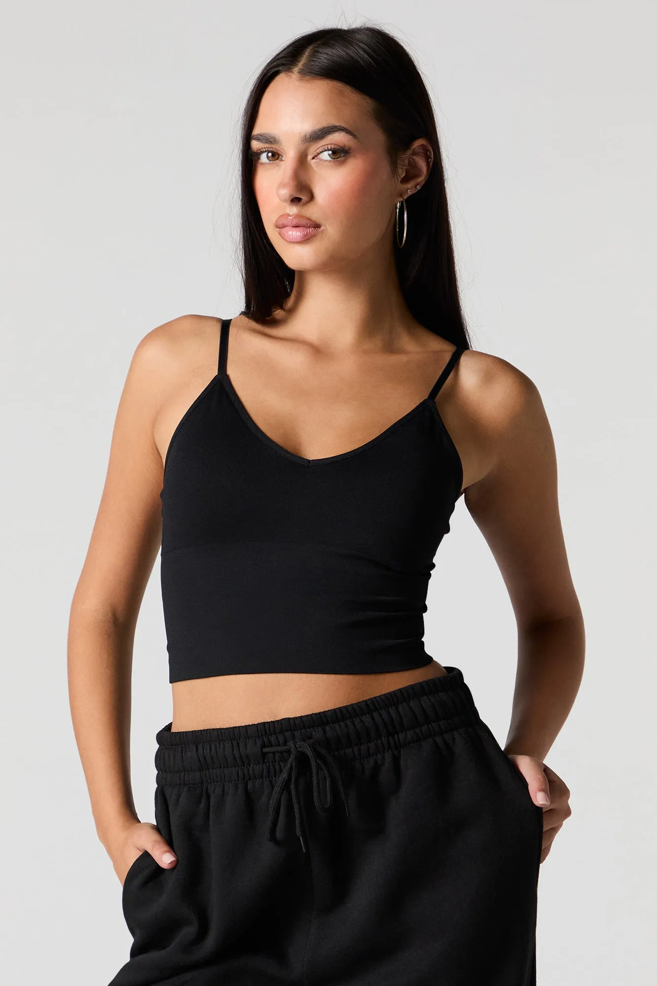 Seamless V-Neck Cami with Built-In Bra Cups sold by Charlotte Russe product image thumbnail 5