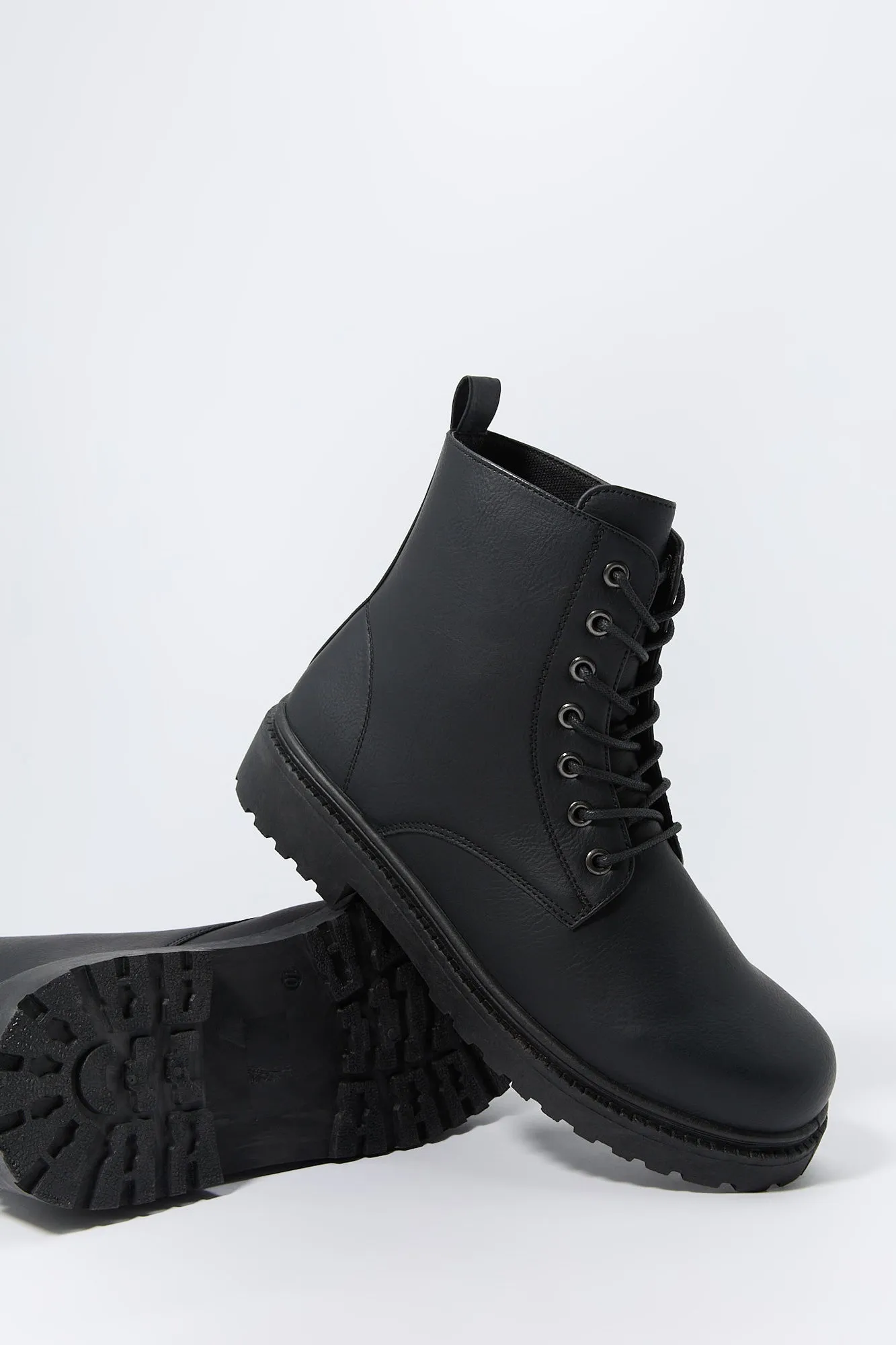 Faux Leather Lace Up Boot sold by Charlotte Russe