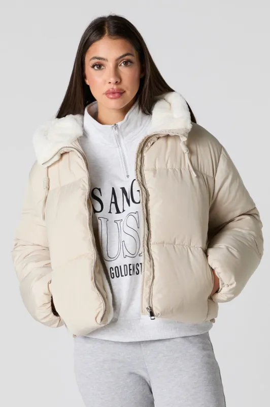 Faux Fur Lined Puffer Jacket sold by Charlotte Russe