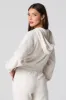 Waffle Knit Cropped Zip-Up Hoodie sold by Charlotte Russe