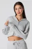Waffle Knit Cropped Zip-Up Hoodie sold by Charlotte Russe