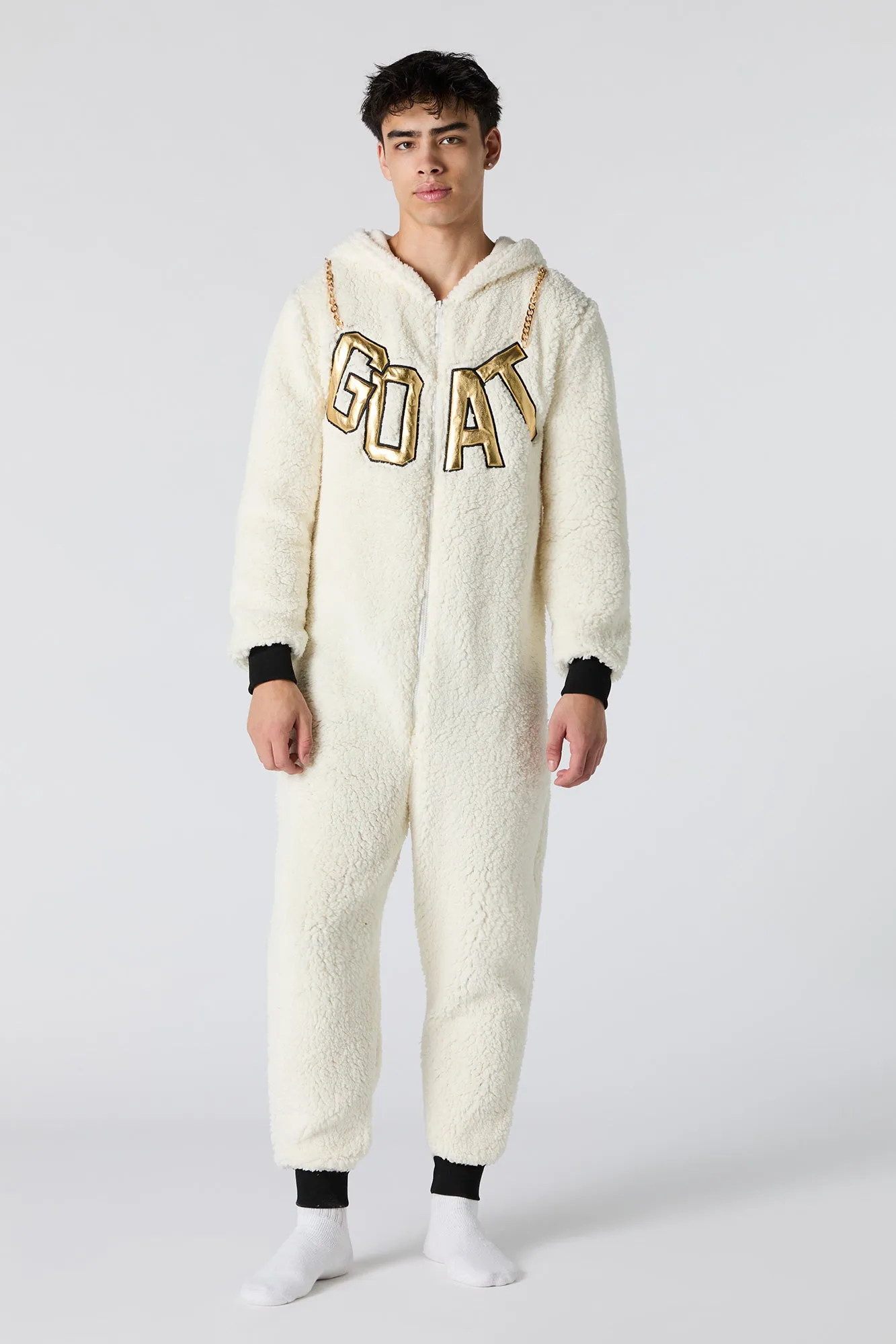3D GOAT Sherpa Onesie sold by Charlotte Russe product image thumbnail 2
