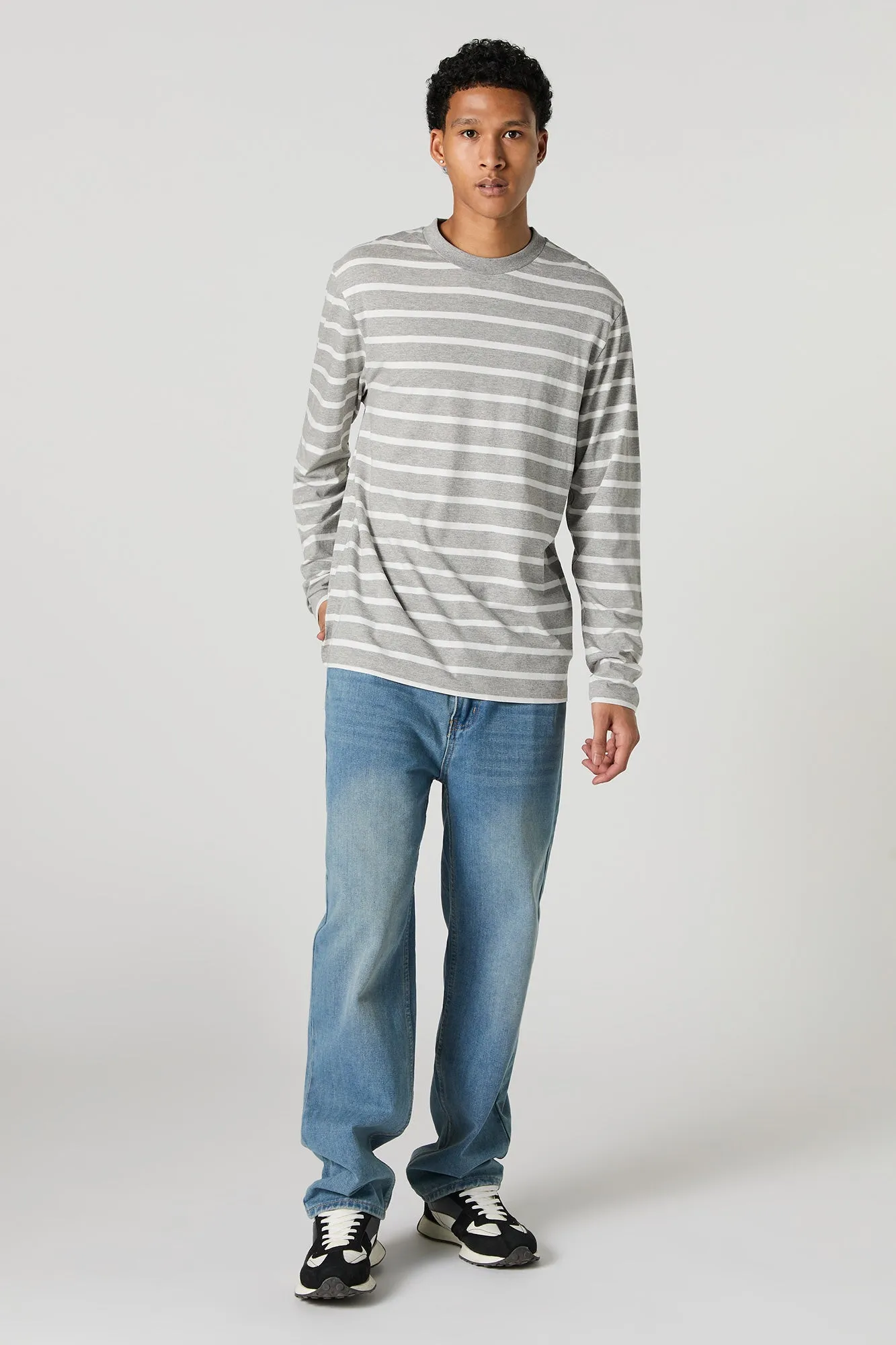 Striped Crewneck Long Sleeve Top sold by Charlotte Russe product image thumbnail 3