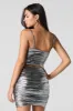 Metallic Ruched Mini Skirt sold by Charlotte Russe