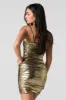 Metallic Ruched Mini Skirt sold by Charlotte Russe