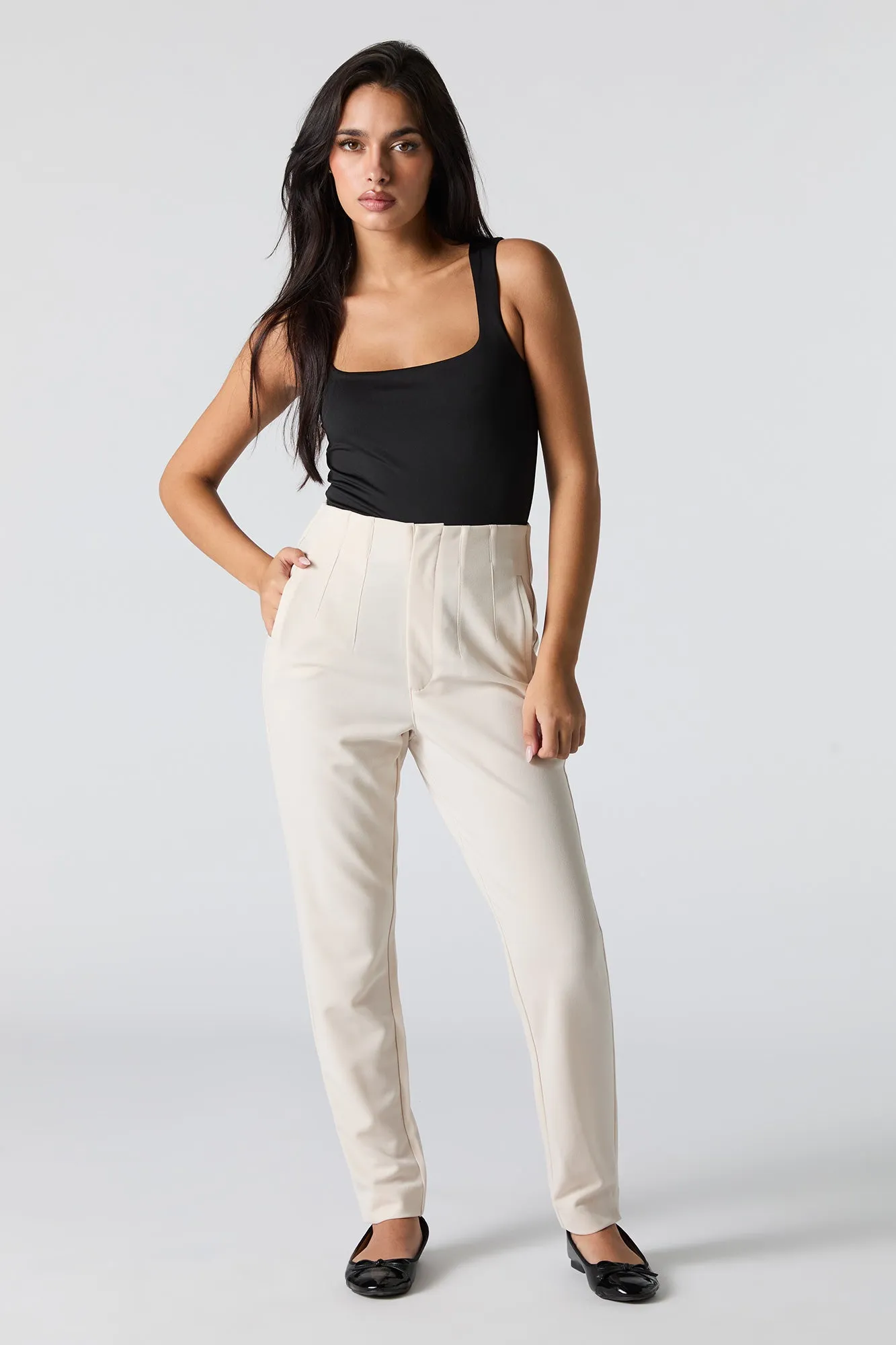Crepe Pleated Slim Dress Pant sold by Charlotte Russe