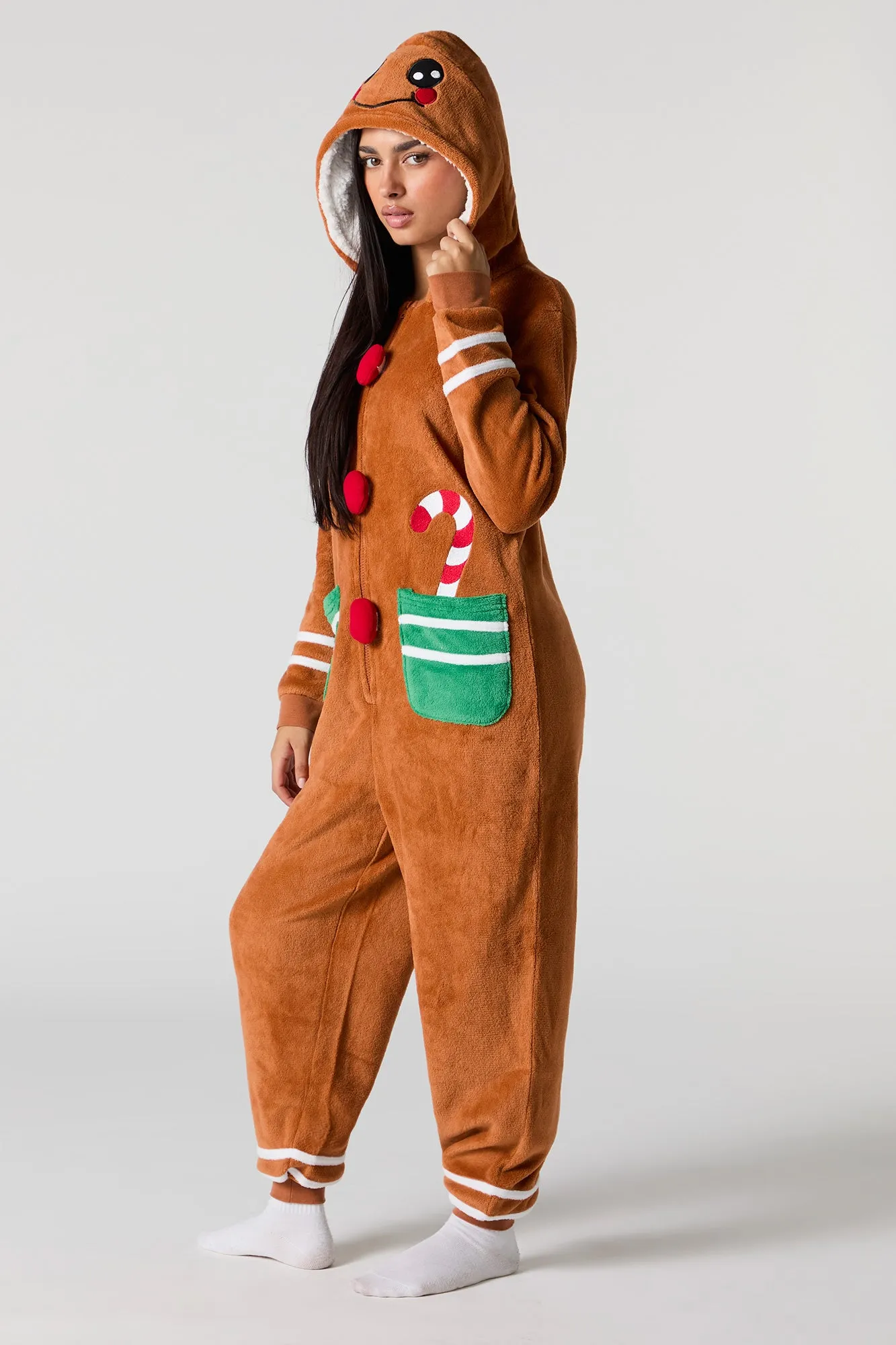 3D Gingerbread Woman Plush Onesie sold by Charlotte Russe