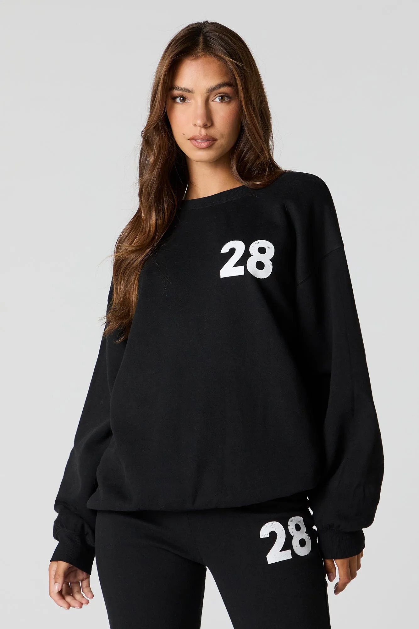 Graphic Fleece Sweatshirt sold by Charlotte Russe product image thumbnail 4