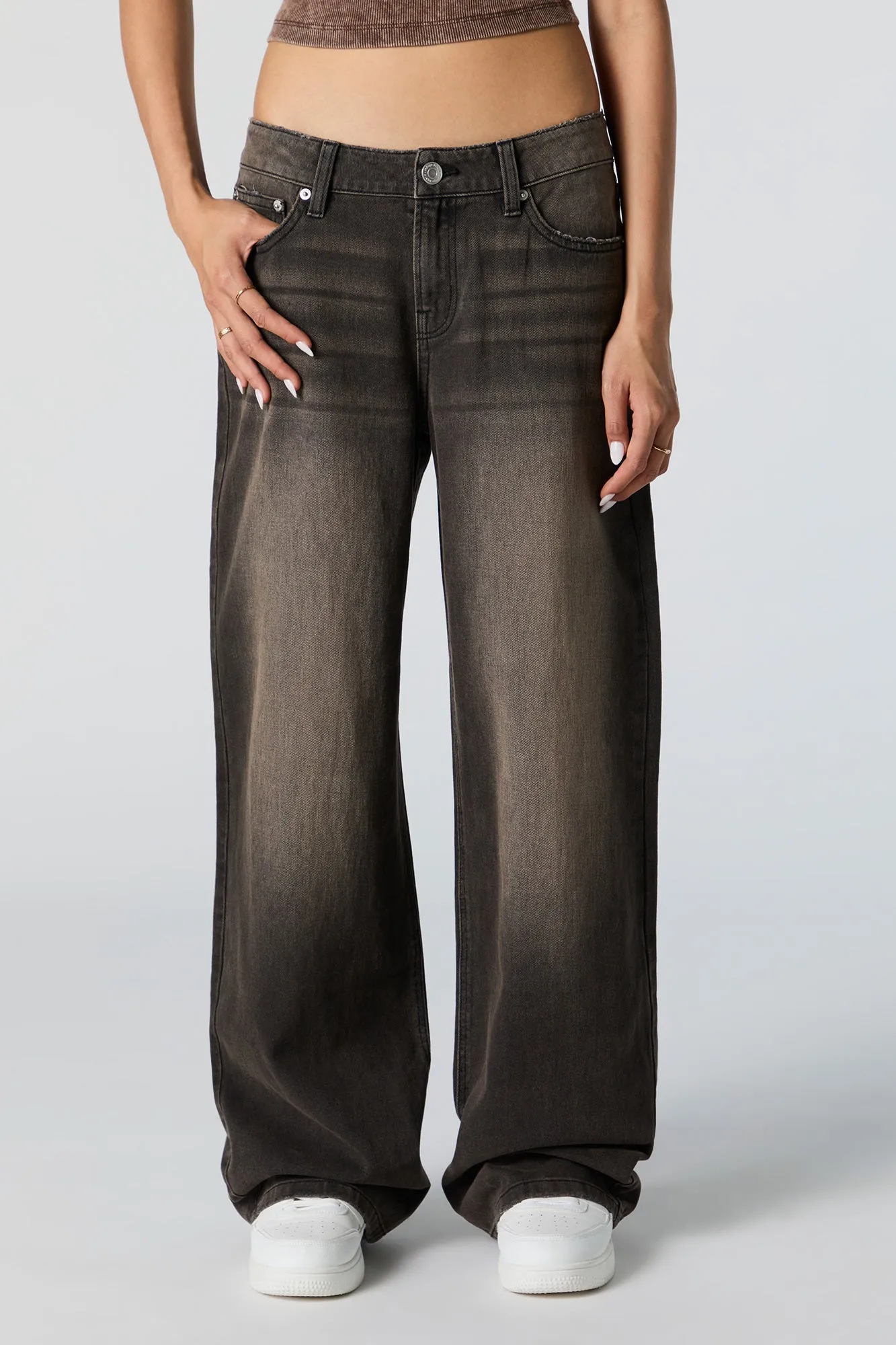 Black Vintage Wash Low Rise Skater Jean sold by Charlotte Russe product image thumbnail 2