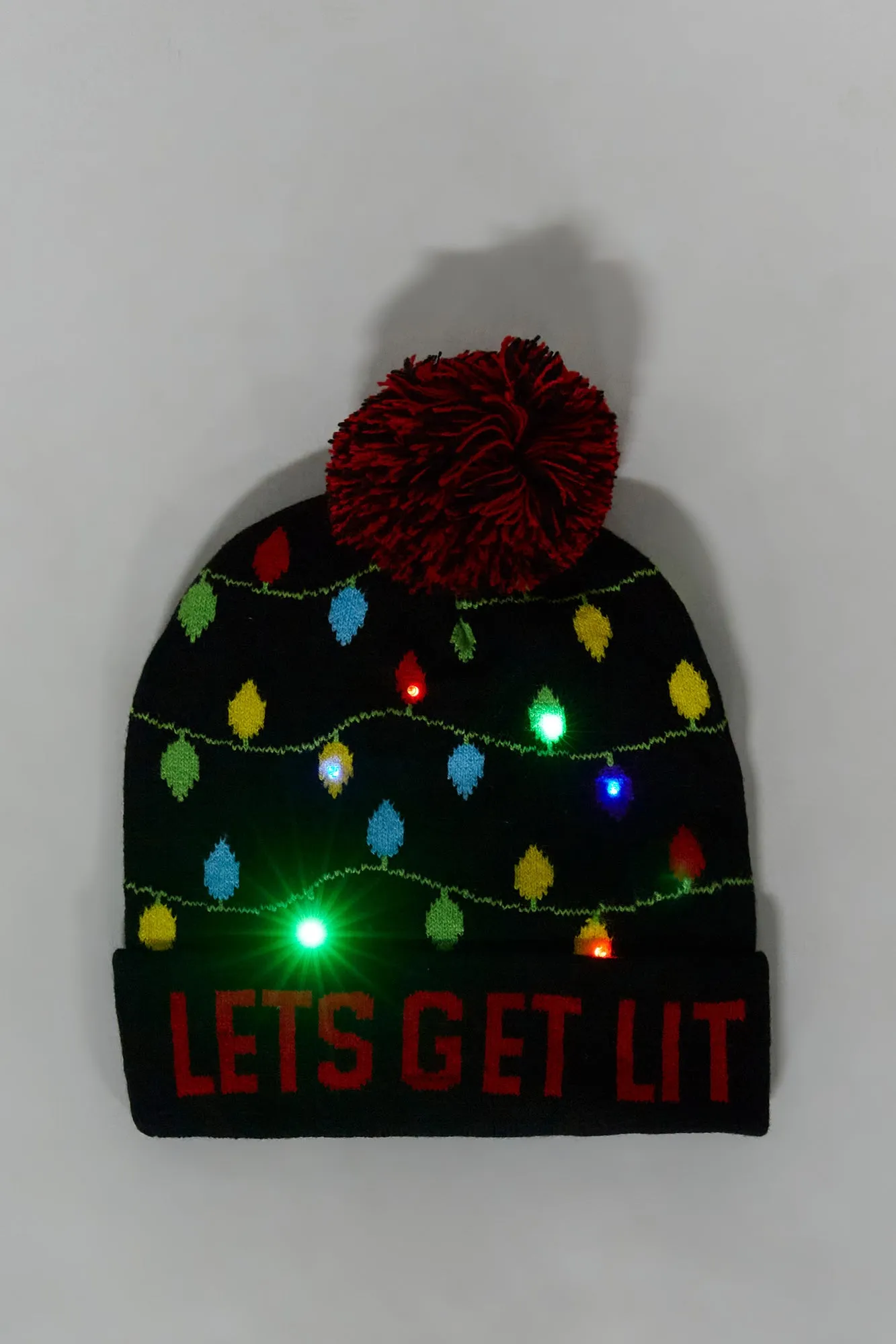 Let it Snow Christmas Light Up Beanie sold by Charlotte Russe product image thumbnail 4